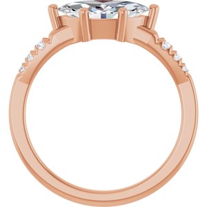 14K Rose Gold 10.5x5.5 mm Marquise Ring Mounting – image 3