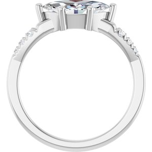 14K White Gold 10.5x5.5 mm Marquise Ring Mounting – image 3