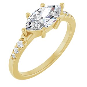 10K Yellow Gold 10.5x5.5 mm Marquise Ring Mounting