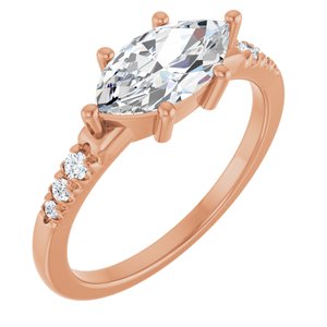 14K Rose Gold 10.5x5.5 mm Marquise Ring Mounting