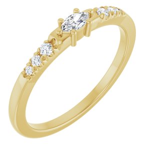 10K Yellow Gold 4.25x2.25 mm Marquise Ring Mounting