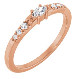 18K Rose Gold 4.25x2.25 mm Marquise Ring Mounting