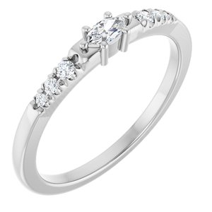 Continuum Sterling Silver 4.25x2.25 mm Marquise Ring Mounting