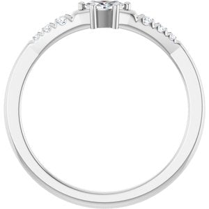 18K White Gold 4.25x2.25 mm Marquise Ring Mounting – image 3
