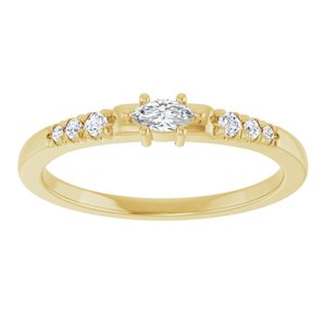 18K Yellow Gold 4.25x2.25 mm Marquise Ring Mounting – image 5