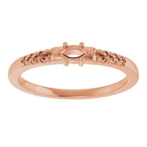 18K Rose Gold 4.25x2.25 mm Marquise Ring Mounting – image 6