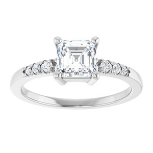 Platinum 5.5x5.5 mm Asscher Ring Mounting – image 5