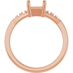 10K Rose Gold 5.5x5.5 mm Asscher Ring Mounting – image 4