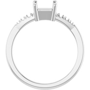 Platinum 5.5x5.5 mm Asscher Ring Mounting – image 4
