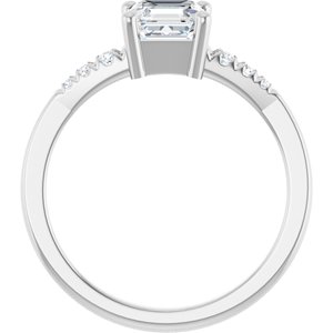 Sterling Silver 5.5x5.5 mm Asscher Ring Mounting – image 3