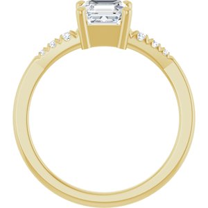 18K Yellow Gold 5.5x5.5 mm Asscher Ring Mounting – image 3