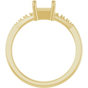18K Yellow Gold 5.5x5.5 mm Asscher Ring Mounting – image 4