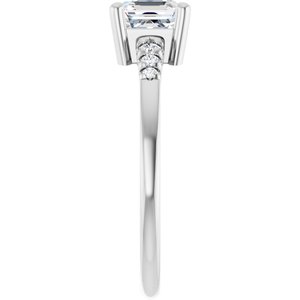 Sterling Silver 5.5x5.5 mm Asscher Ring Mounting – image 7