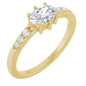 10K Yellow Gold 6.5x4.5 mm Oval Ring Mounting