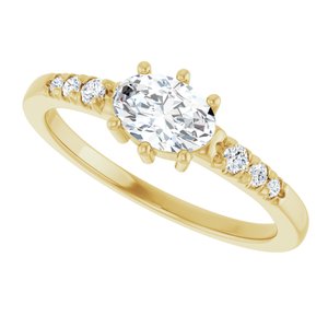 10K Yellow Gold 6.5x4.5 mm Oval Ring Mounting – image 8
