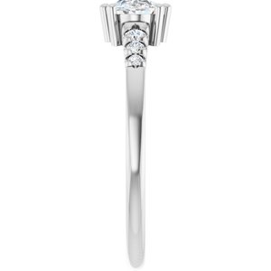 18K White Gold 6.5x4.5 mm Oval Ring Mounting – image 7