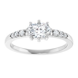 10K White Gold 6.5x4.5 mm Oval Ring Mounting – image 5