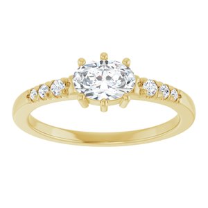 18K Yellow Gold 6.5x4.5 mm Oval Ring Mounting – image 5