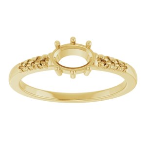 18K Yellow Gold 6.5x4.5 mm Oval Ring Mounting – image 6