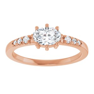 10K Rose Gold 6.5x4.5 mm Oval Ring Mounting – image 5
