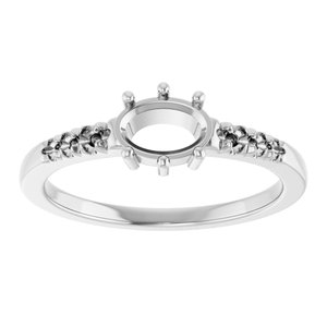 10K White Gold 6.5x4.5 mm Oval Ring Mounting – image 6