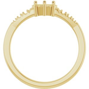 10K Yellow Gold 6.5x4.5 mm Oval Ring Mounting – image 4