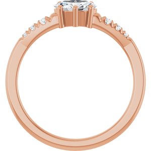 10K Rose Gold 6.5x4.5 mm Oval Ring Mounting – image 3