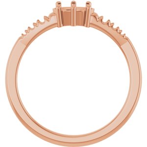 10K Rose Gold 6.5x4.5 mm Oval Ring Mounting – image 4