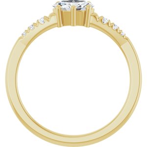 18K Yellow Gold 6.5x4.5 mm Oval Ring Mounting – image 3