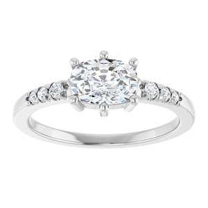 Platinum 7x5 mm Elongated Cushion Ring Mounting – image 5