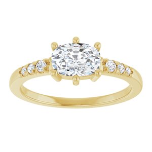 10K Yellow Gold 7x5 mm Elongated Cushion Ring Mounting – image 5