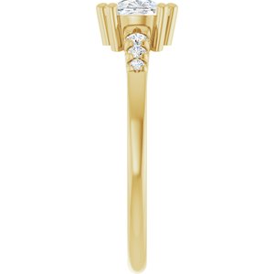 14K Yellow Gold 7x5 mm Elongated Cushion Ring Mounting – image 7