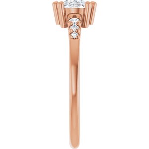14K Rose Gold 7x5 mm Elongated Cushion Ring Mounting – image 7