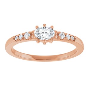 14K Rose Gold 5x3.5 mm Oval Ring Mounting – image 5
