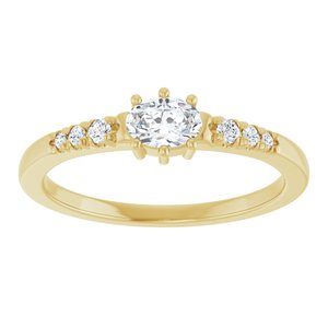 14K Yellow Gold 5x3.5 mm Oval Ring Mounting – image 5
