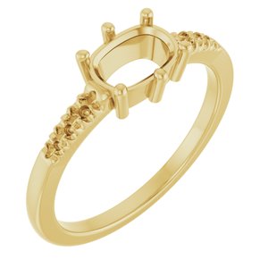 10K Yellow Gold 7x5 mm Elongated Cushion Ring Mounting – image 2