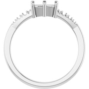 Platinum 7x5 mm Elongated Cushion Ring Mounting – image 4