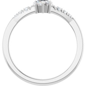 18K White Gold 5x3.5 mm Oval Ring Mounting – image 3