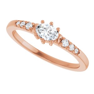 14K Rose Gold 5x3.5 mm Oval Ring Mounting – image 8