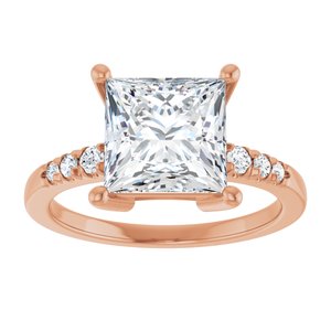 10K Rose Gold 8x8 mm Square Ring Mounting – image 5