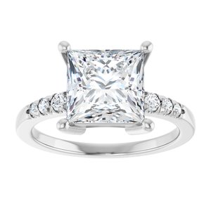 Sterling Silver 8x8 mm Square Ring Mounting – image 5