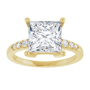 10K Yellow Gold 8x8 mm Square Ring Mounting – image 5