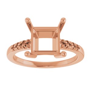10K Rose Gold 8x8 mm Square Ring Mounting – image 6