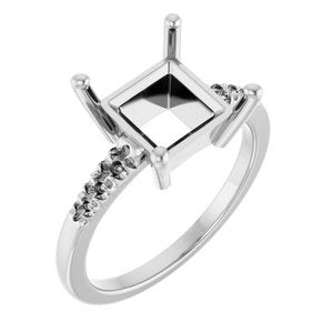 Continuum Sterling Silver 8x8 mm Square Ring Mounting – image 2