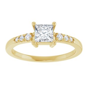 10K Yellow Gold 4.5x4.5 mm Square Ring Mounting – image 5