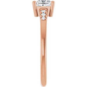 10K Rose Gold 4.5x4.5 mm Square Ring Mounting – image 7