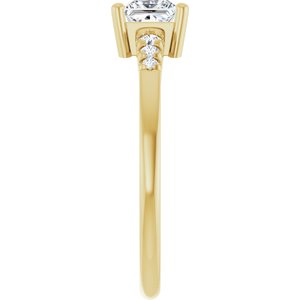 14K Yellow Gold 4.5x4.5 mm Square Ring Mounting – image 7