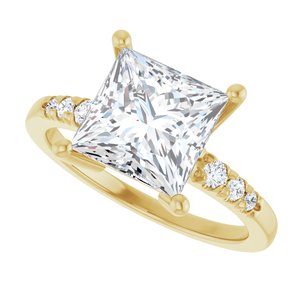 10K Yellow Gold 8x8 mm Square Ring Mounting – image 8