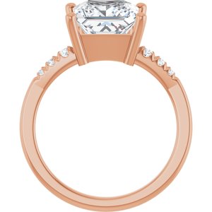 10K Rose Gold 8x8 mm Square Ring Mounting – image 3