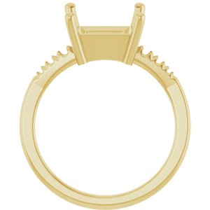 14K Yellow Gold 8x8 mm Square Ring Mounting – image 4